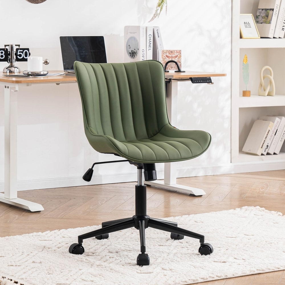 Ergonomic Office Chair Swivel Armless Desk Chair with Wheels