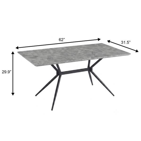 dimension image slide 17 of 20, Elega Modern Sintered Stone Dining Table Modern Trestle Base Powder-Coated Steel Frame Kitchen Table - 47"-71"