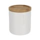 preview thumbnail 29 of 63, Sleek Cotton Pad Holder - Polyresin Bathroom Storage Container with Bamboo Lid - 4 L x 4 W x 4.6H White