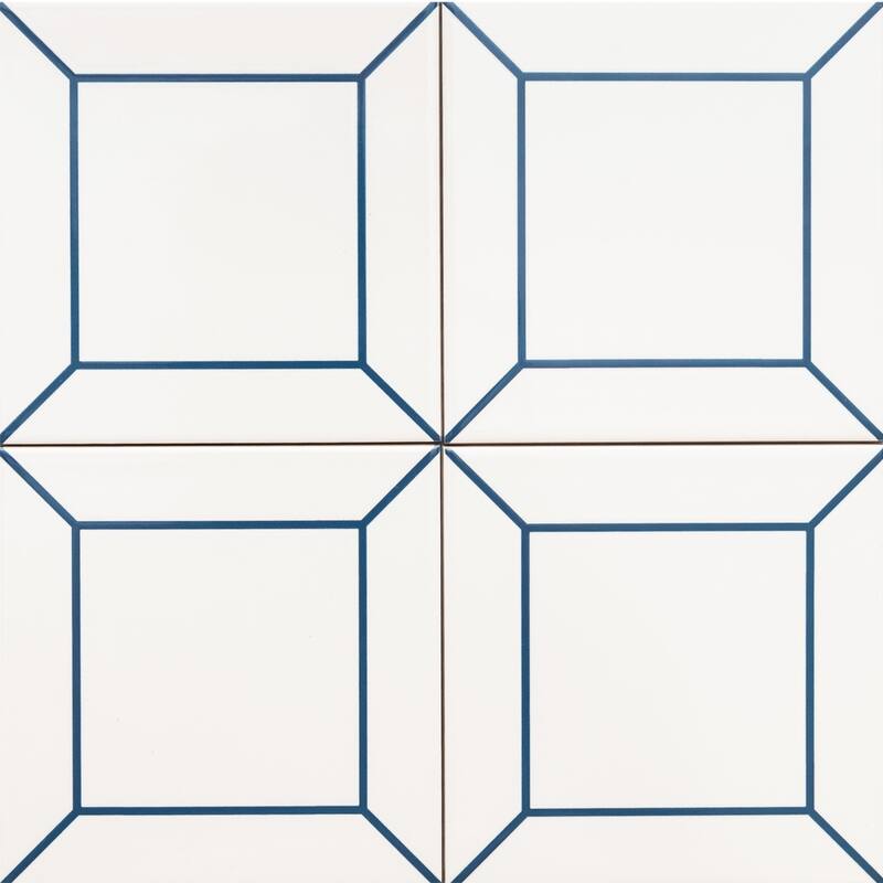 The Tile Life Frame 6x6 Blue Ceramic Wall Tile