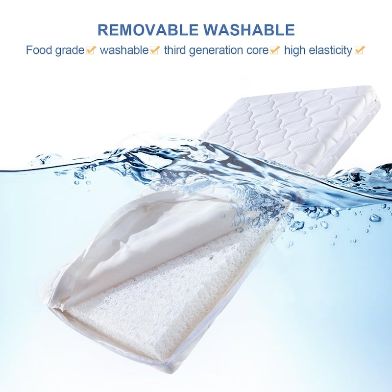 Crib and Toddler Mattress, Removable Cover & Rinseable Core, Breathable