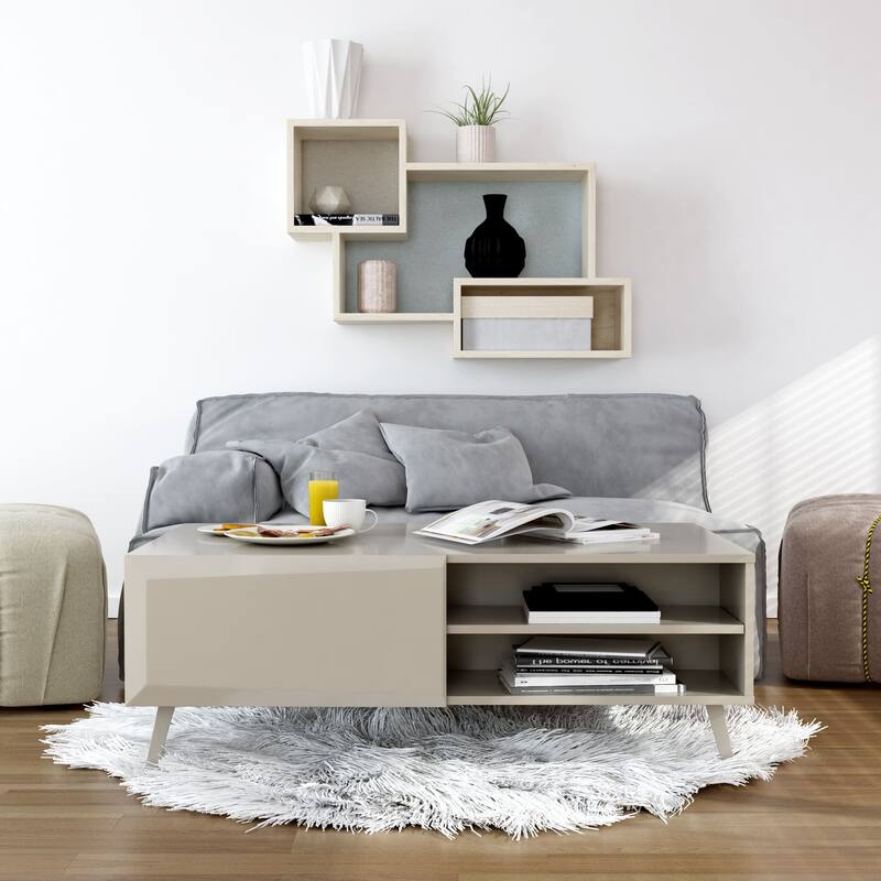 Altus 43" Coffee Table - 43" W x 25" D x 16" H - Grey - Laminate