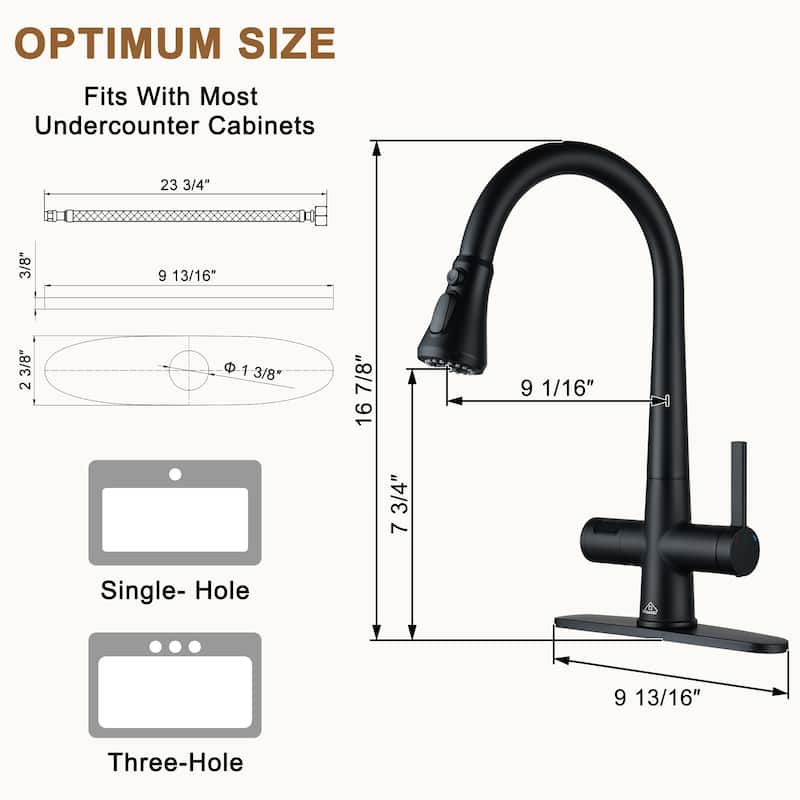 Single-Handle Pull-Out Sprayer Kitchen Faucet with Digital Display