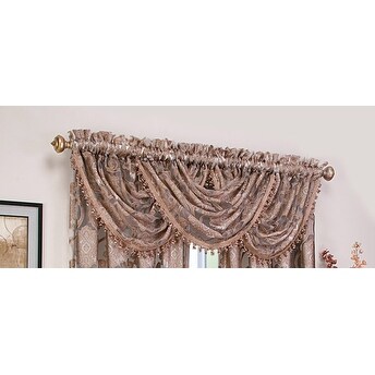 Shop Milawi Jacquard Sheer Rod Pocket Valance With Decorative