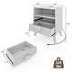 preview thumbnail 3 of 23, Fluted Nightstand with Charging Station, Modern 19.6in Wide End Table Wood Bedside Table with 2 Drawers for Bedroom