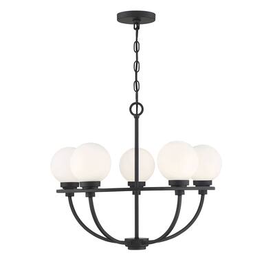 5 Light Matte Black Chandelier