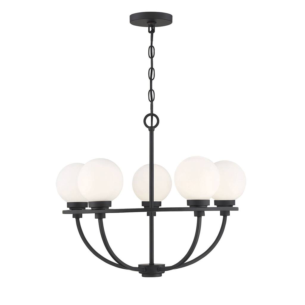 5 Light Matte Black Chandelier