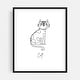 Nursery Cat Line Art Line Drawings Animals Minimal Art Print/Poster ...