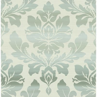 Seabrook Designs Ceri Ombre Striped Damask Unpasted Wallpaper