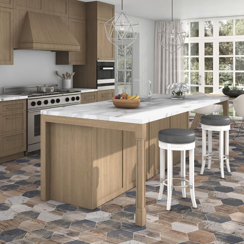 Merola Tile Gaugin Hex Catan Shadow 8-5/8" x 9-7/8" Porcelain Floor and Wall Tile