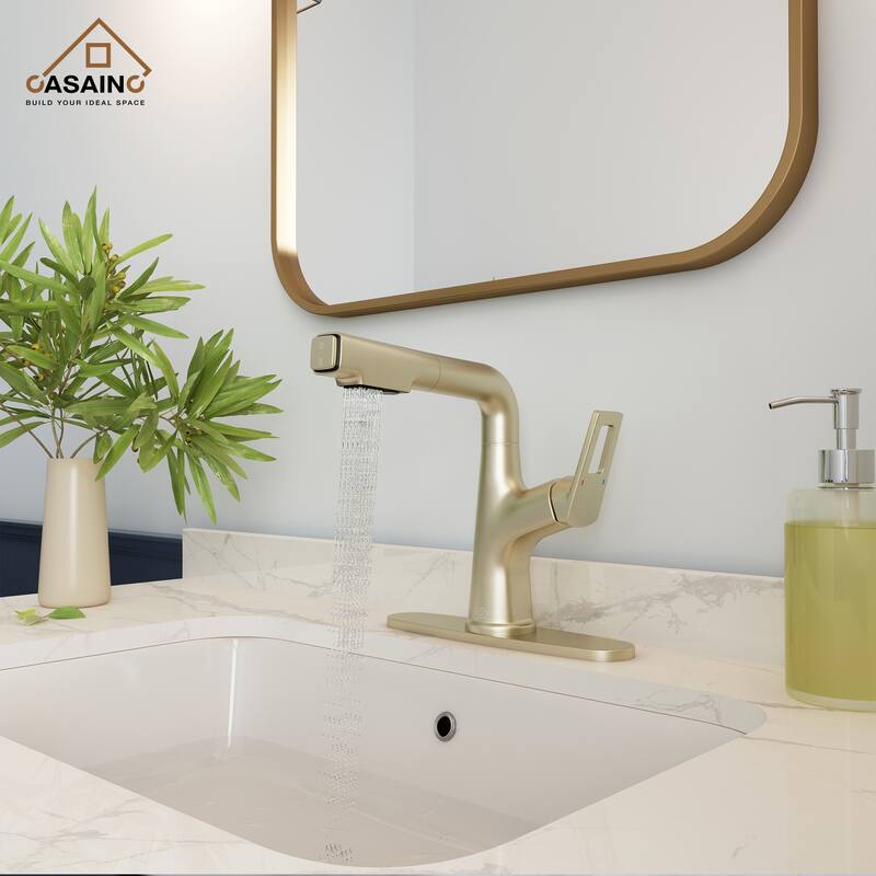 Single Handle Pull Out Sprayer Kitchen Faucet with Advanced Spray - Yellow