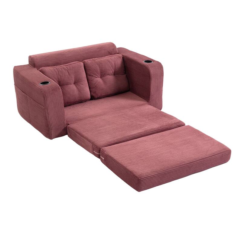 Convertible Sofa Bed, Expandable double Sofa Bed, 2 in 1 Convertible Sofa Bed, Fold Out Floor Couch with Pillows