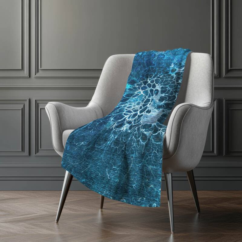 Premium Machine Washable Modern Floral Sherpa Throw Blanket