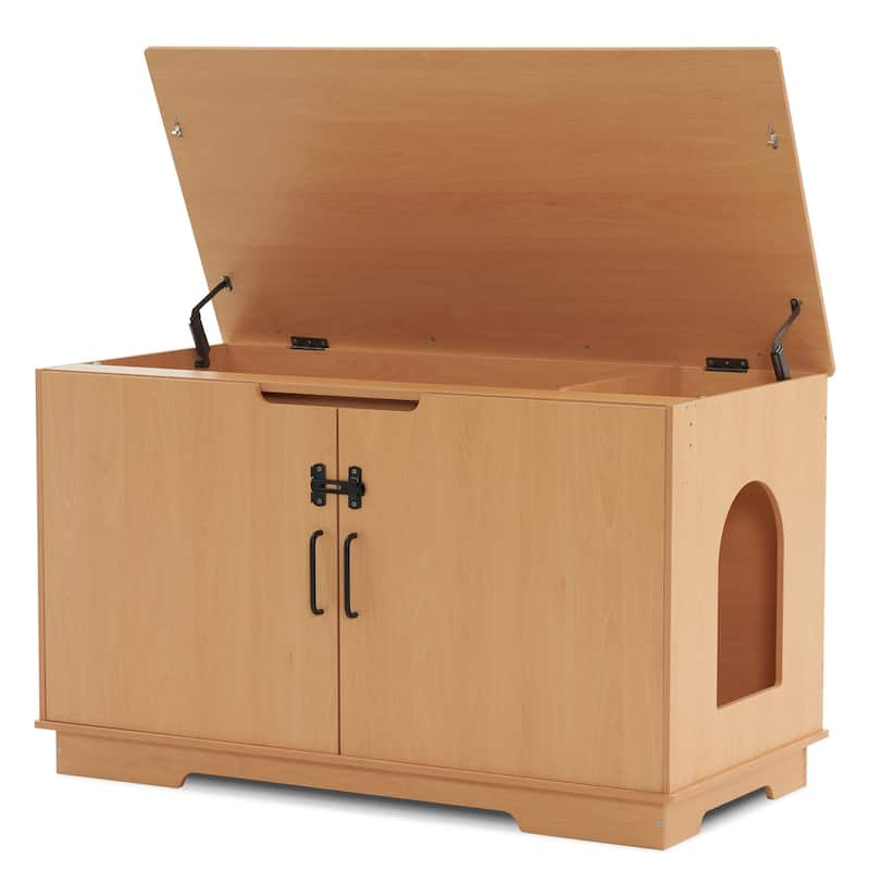 MCombo X-Large Cat Litter Box Furniture Hidden with Top Opening & Divider, Particle Board, CT37