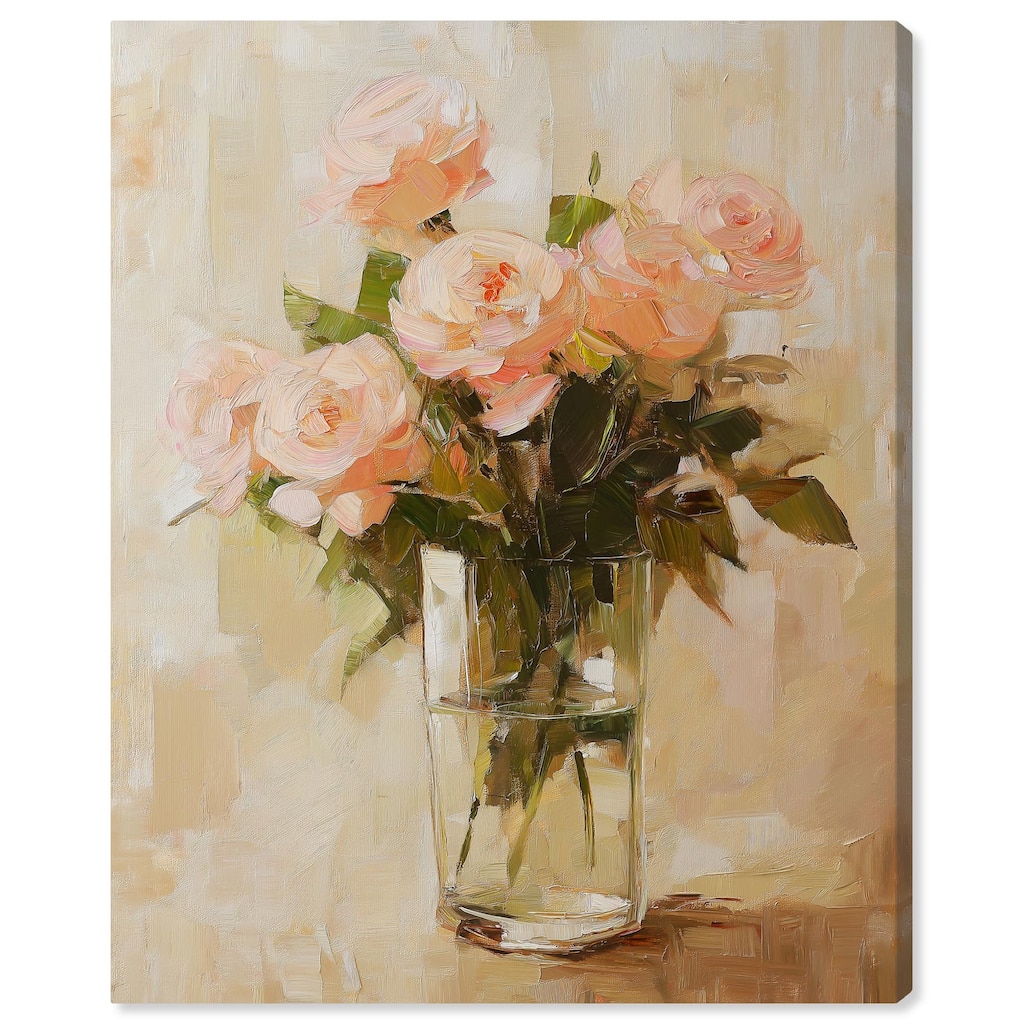 Soft Pink Blooms Canvas by Art Remedy, Gallery Wrapped