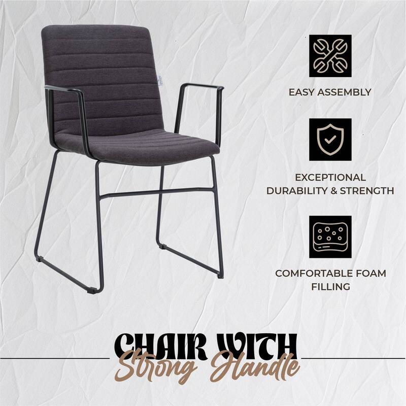 Zylar Ergonomic Guest Chair with Leather, Stainless Steel Base, High-Density Foam, Modern Design for Office or Waiting Room