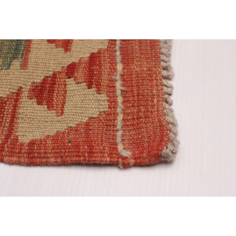 ECARPETGALLERY Flat-Weave Bold and Colorful Copper Wool Kilim - 6'7 x 9'10