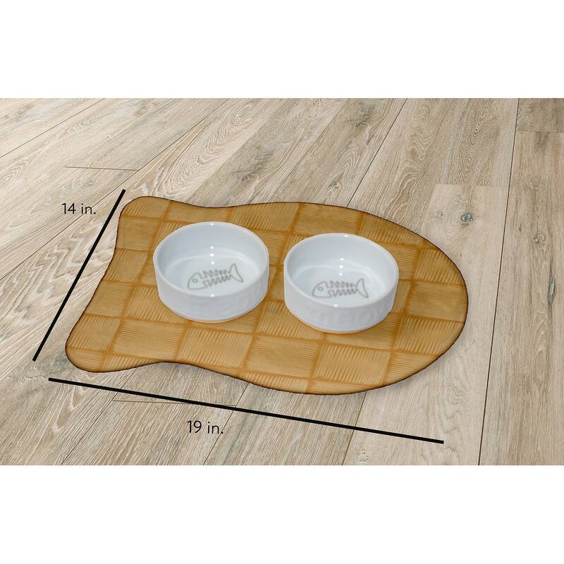 Basketweave Pet Feeding Mat for Dogs and Cats