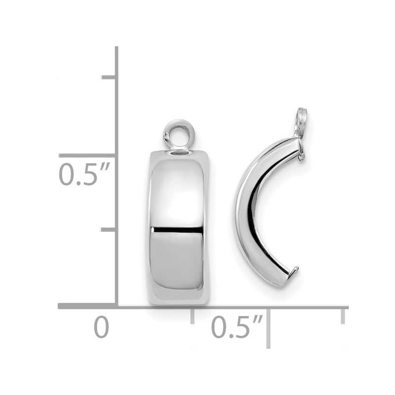 Curata 14k White Gold Polished Earrings Jackets - 12x5mm Wide Jewelry Gifts for Women