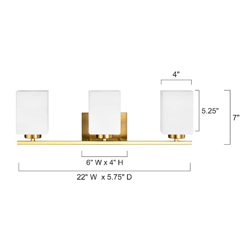 Brushed Nickel Indoor Bathroom Vanity Lights with Etched White Glass Square Rectangle Shades