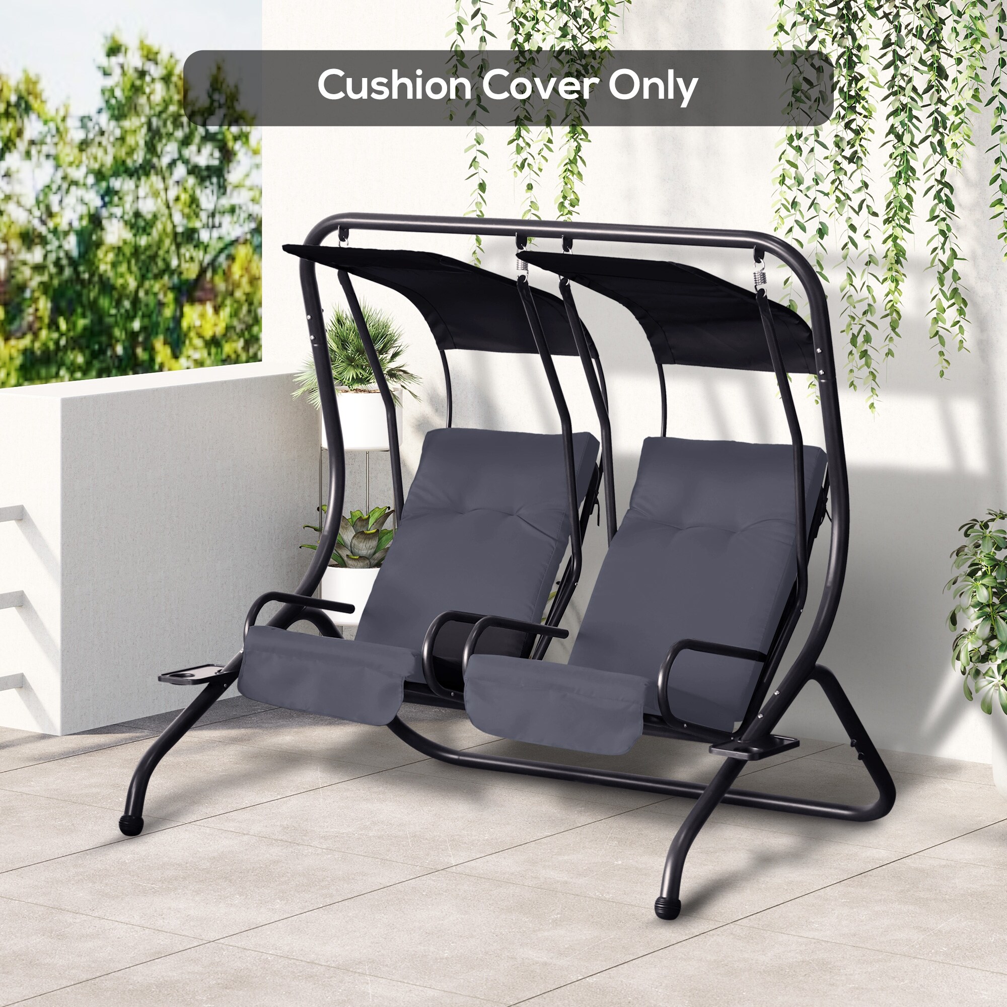 Patio swing cushions with back top