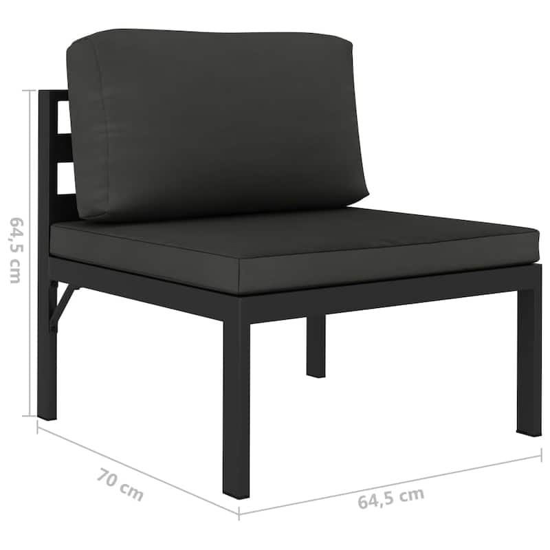 vidaXL Patio Lounge Set with Cushions Aluminum - 27.6" x 27.6" x 25.4"