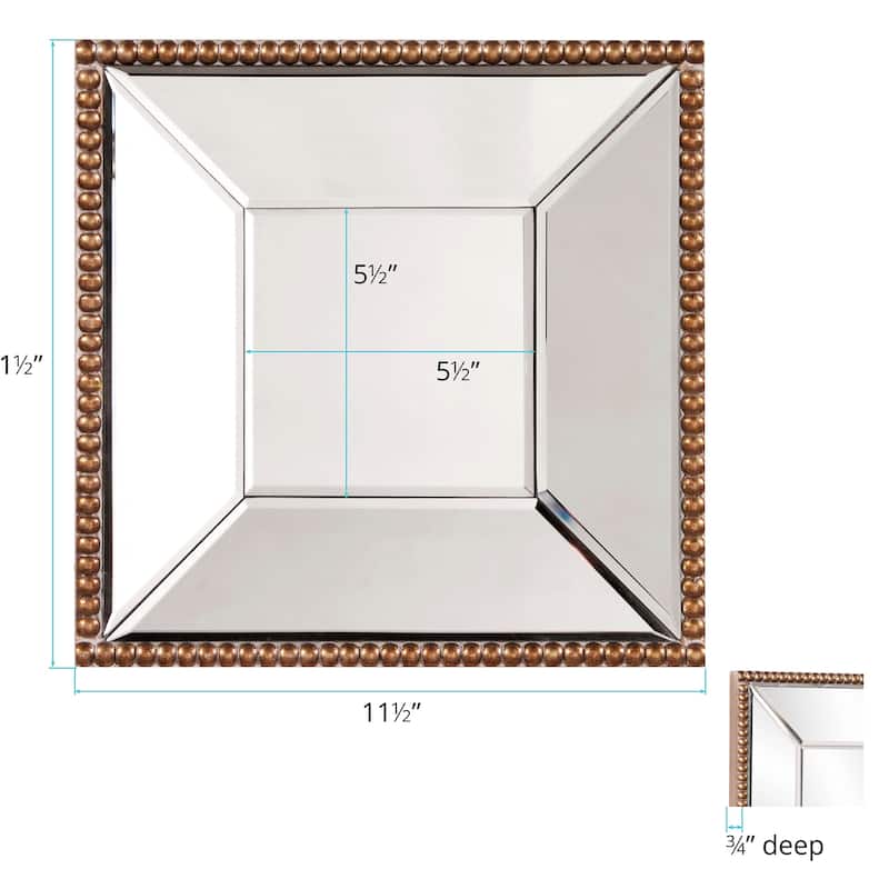 Allan Andrews Lydia Square Goldtone Framed Wall Mirror - Antique gold