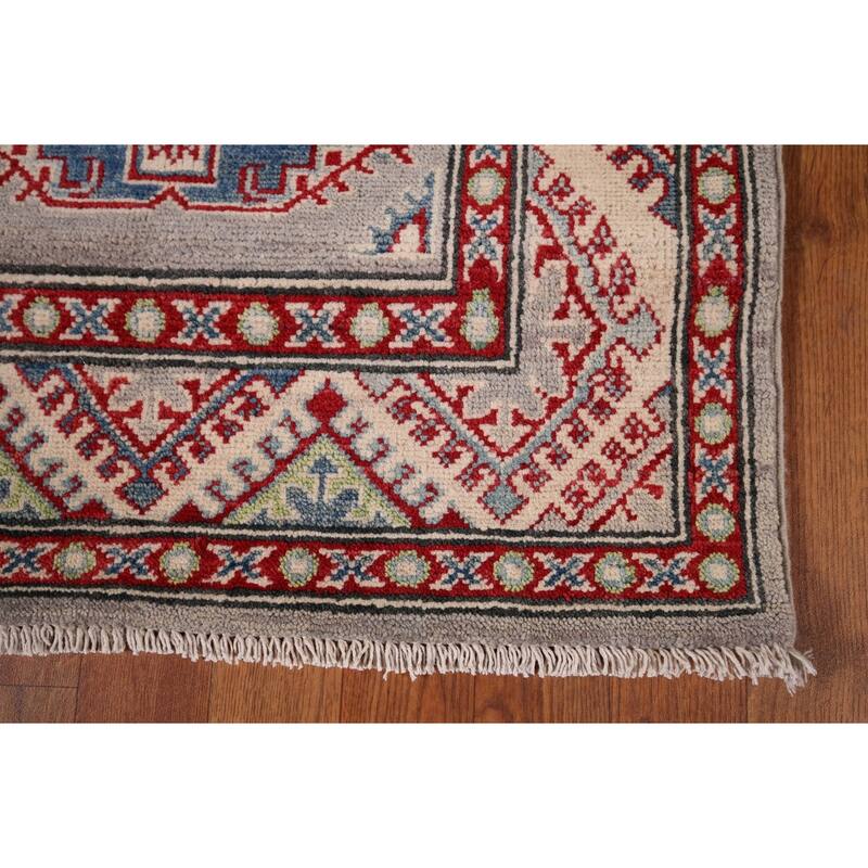 Gray Kazak Runner Rug Handmade Oriental Wool Carpet - 2'8" x 20'0"