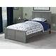 preview thumbnail 3 of 6, AFI Madison Twin XL Foundation Bed with Matching Footboard & Charging Station in Grey