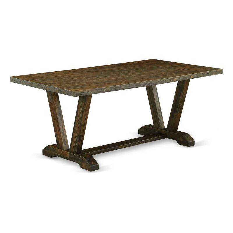 Southwestern Style Dining Set - 5 Piece Kitchen Table with 4 Parsons Chairs - 72