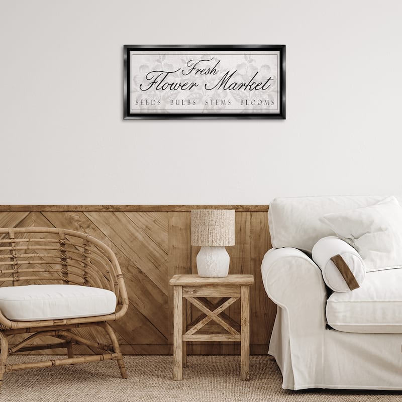 Stupell Vintage Fresh Flower Market Framed Floater Canvas Wall Art Design By Lil' Rue