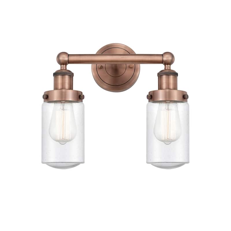 Innovations Lighting 616-2W-10-16 Dover Vanity Dover 2 Light 16" Wide - Antique Copper / Seedy