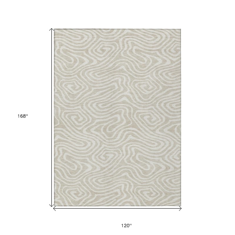 HomeRoots Abstract Transitional Rectangle Outdoor Rug