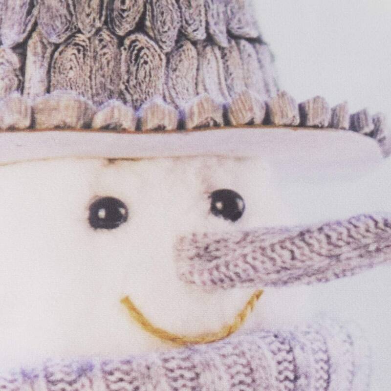 Violet Linen Christmas Snowed Man Pattern Decorative Throw Pillow