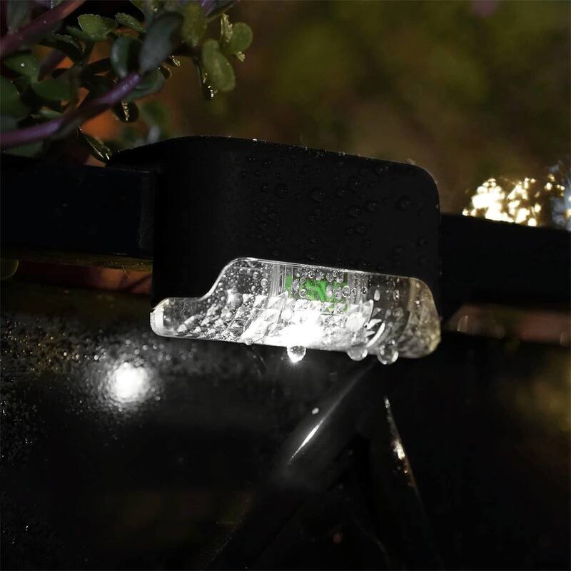 Warm light 32PCS Solar Deck Lights Outdoor - Black