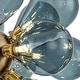 preview thumbnail 9 of 56, 18-Light Cluster Blue Glass Bubble Chandelier - 25in Wide Gold