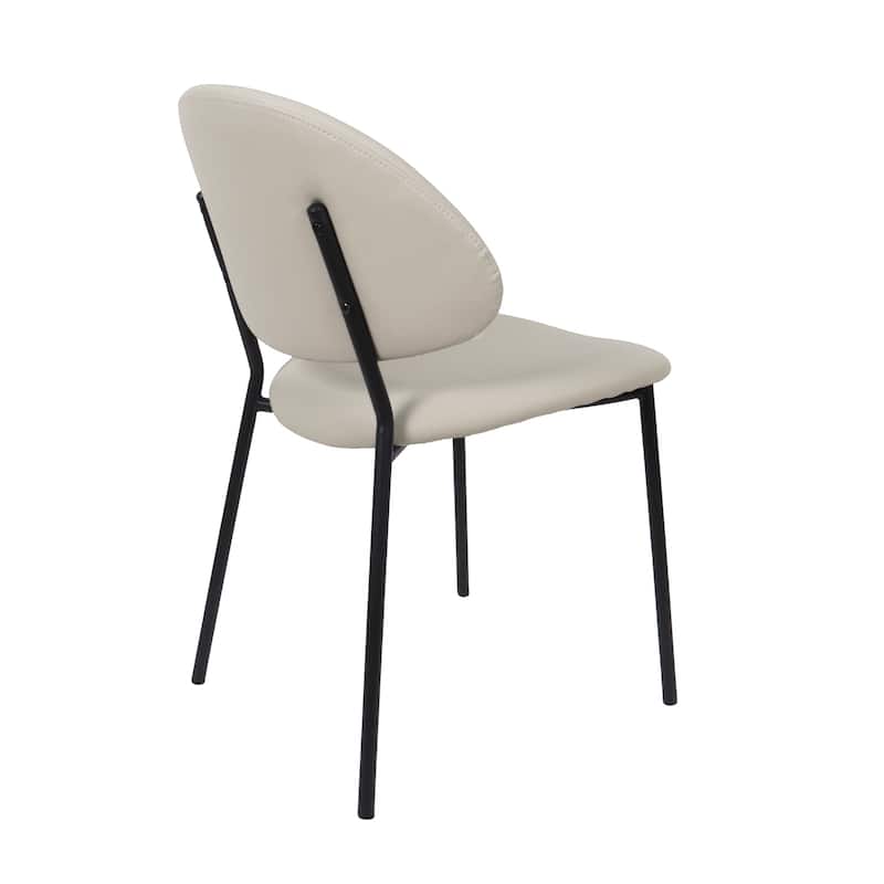 Manhattan Comfort Haven Vegan Leather Metal Side Chair - Set of 4