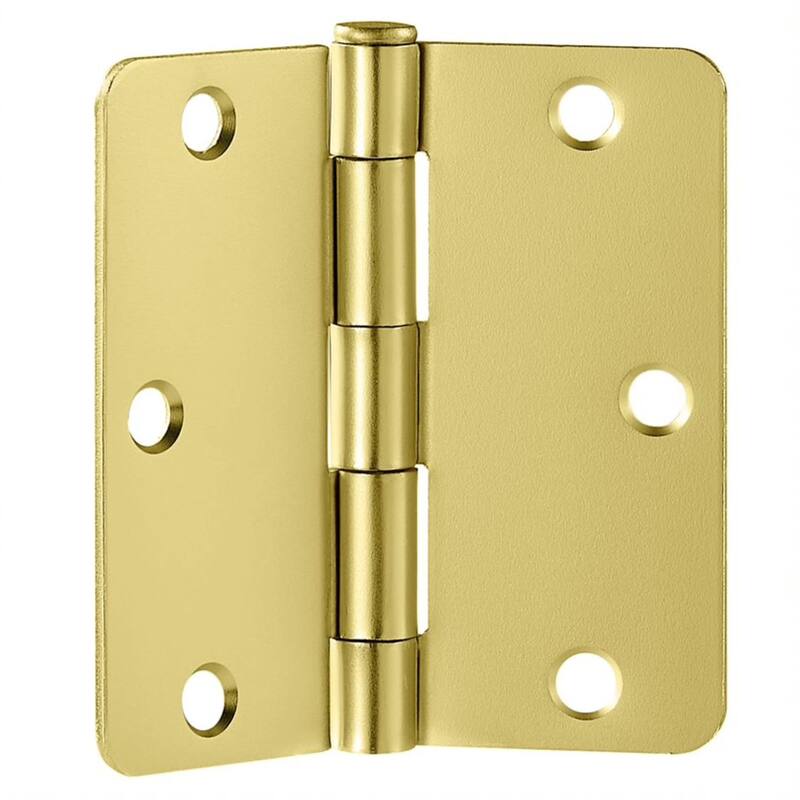 Design House 180672 3-1/2" x 3-1/2" Butt 1/4" Radius Corner Surface - Satin Brass