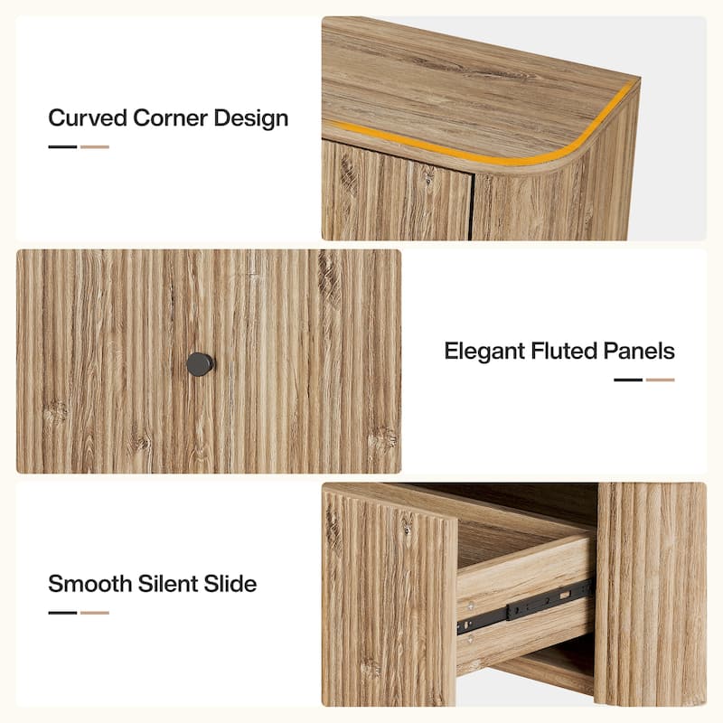 55-Inch Floating TV Stand, TV Console with 2 Drawers