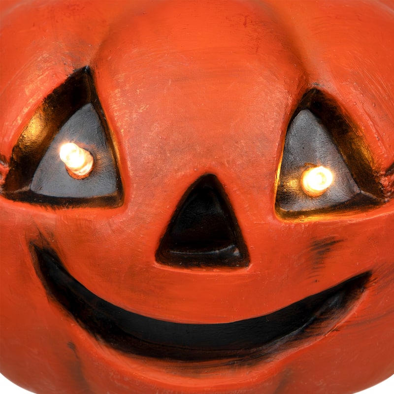 LED Lighted Jack-O-Lantern Outdoor Halloween Pathway Markers - 14.5" - Set of 3