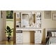 preview thumbnail 1 of 32, White/ Black Makeup Vanity with Lighted Mirror,Extra Large Vanity Desk with 9 Drawers,European Style Vanities