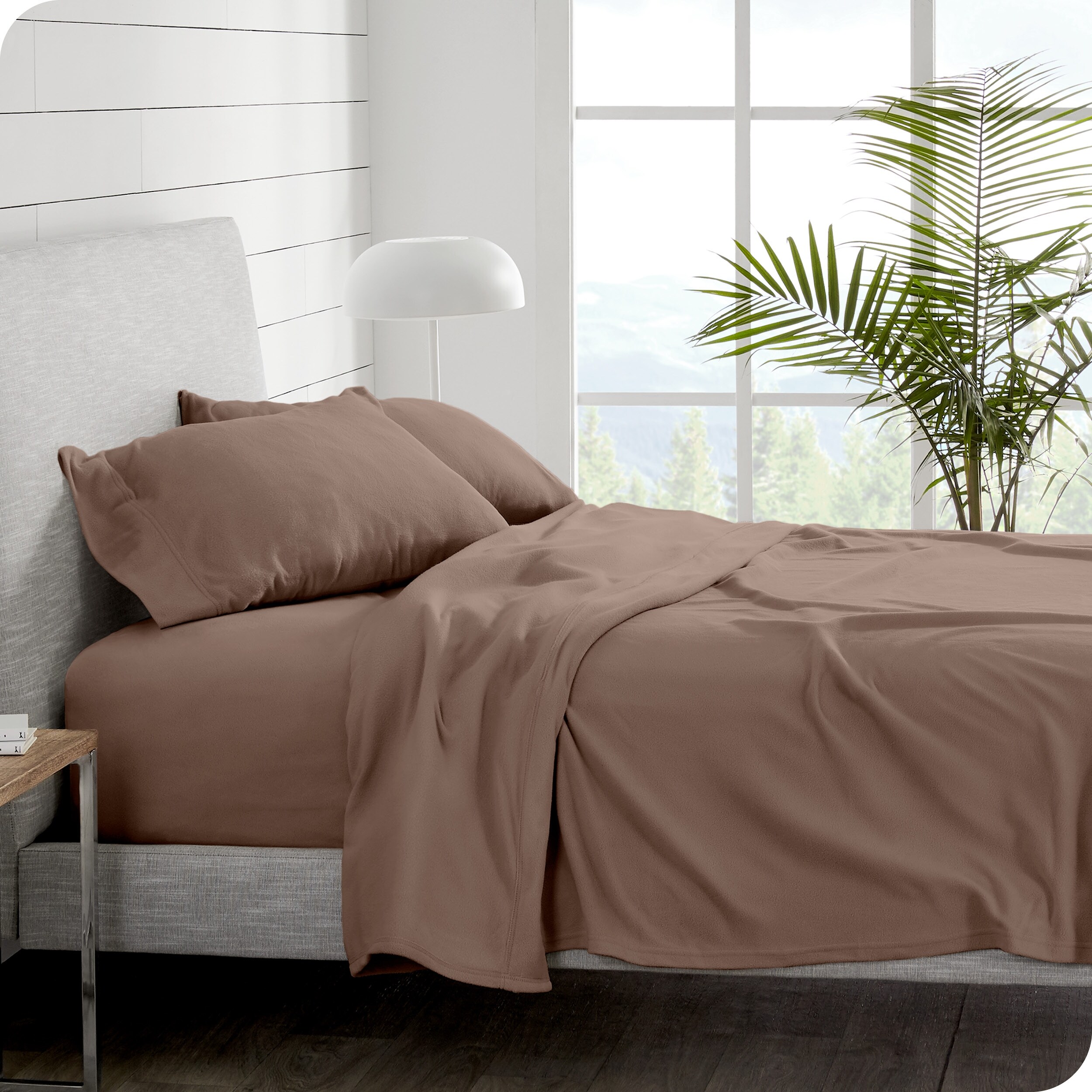 Bare Home Polar Fleece Deep Pocket Sheet Set Queen Cocoa