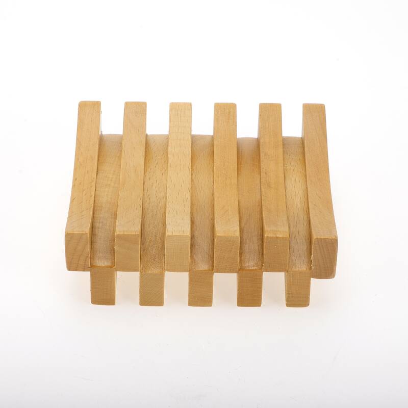 Portable Square Soap Dish for Bathroom for Kitchen 4.33"x3.54"x1.57" Brown 1 Pc