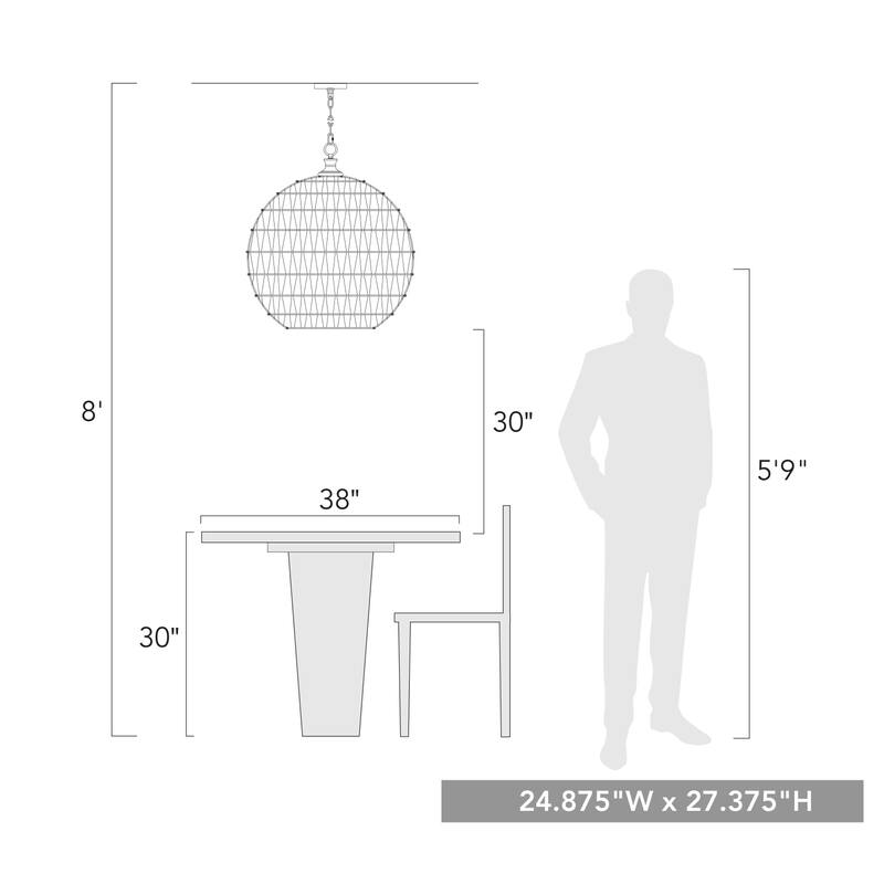 Florence 25" Wide 5-Light Pendant with Rope Shade