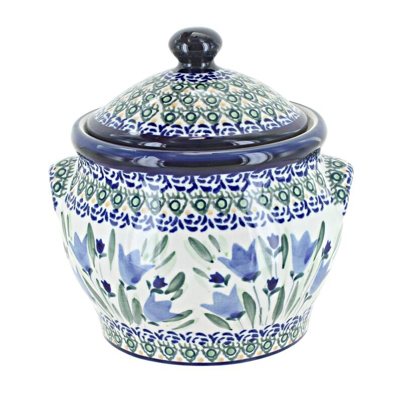 Blue Rose Polish Pottery 1098 Zaklady Medium Canister