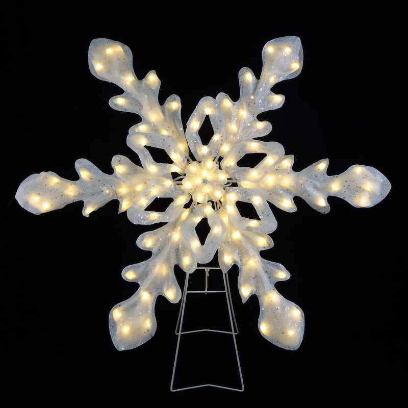 35" Outdoor Twinkling LED Snowflake - White