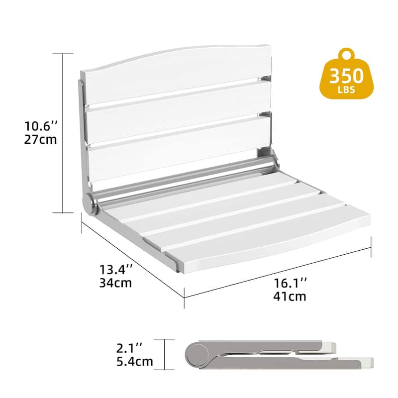 Moasis Plastic Wood Wall Mounted Folding Shower Seat