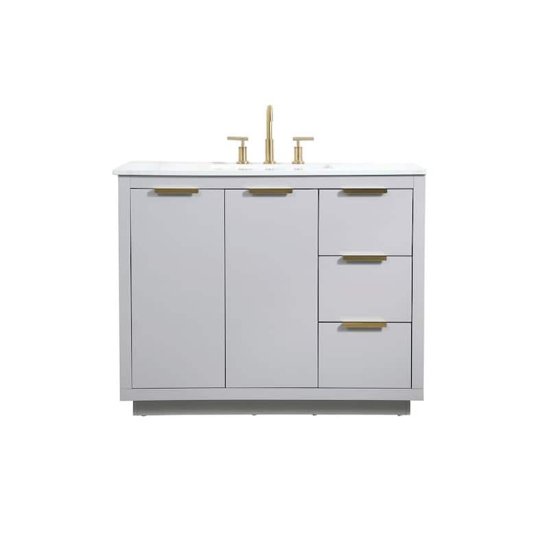 Elegant Lighting VF19442 Blake 42" Free Standing Single Basin Vanity - Grey - Painted