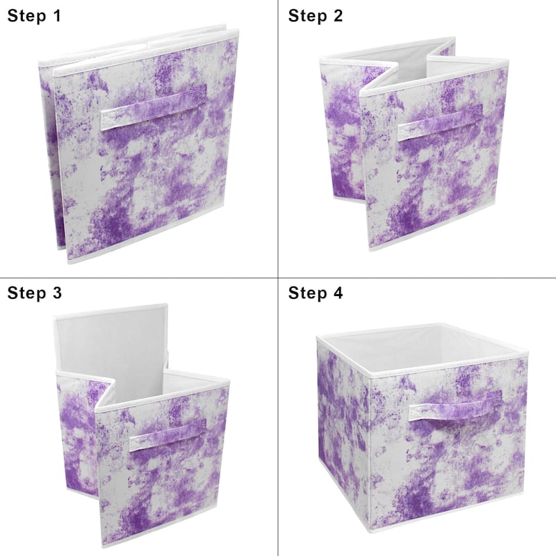 Sorbus Cube Storage Bins (4-Pack, Tie-Dye Purple)