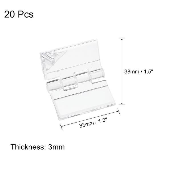20Pcs 33x38mm Acrylic Hinges Clear Folding Hinge Transparent Hardware ...